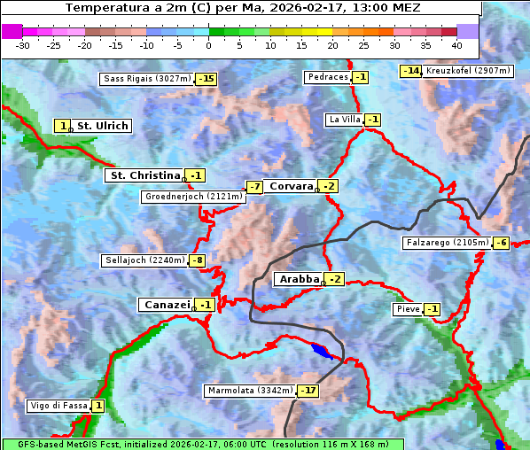 Temperatur, 17. 2. 2026