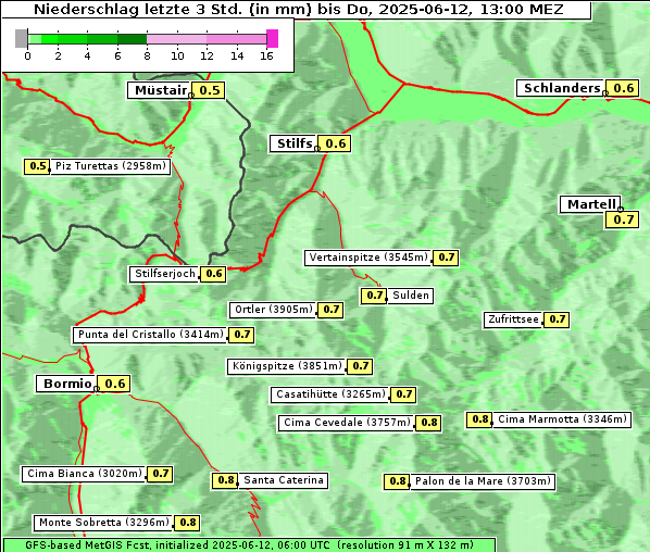 Niederschlag, 12. 6. 2025