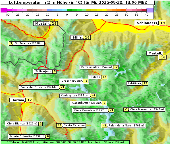 Temperatur, 28. 5. 2025