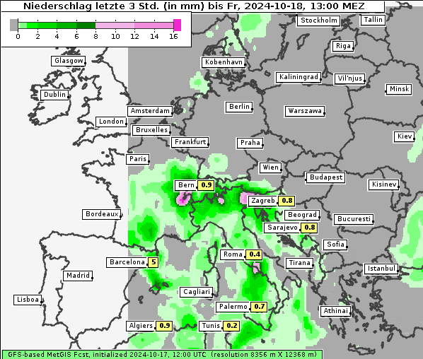 Niederschlag, 18. 10. 2024