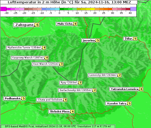 Temperatur, 16. 11. 2024