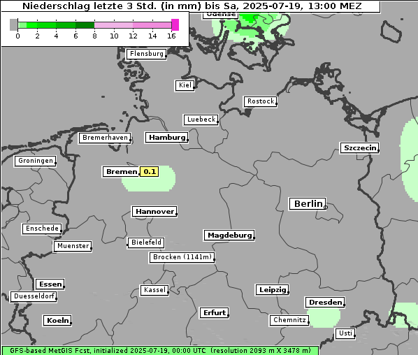Niederschlag, 19. 7. 2025