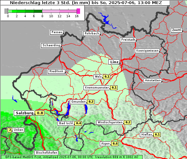 Niederschlag, 6. 7. 2025