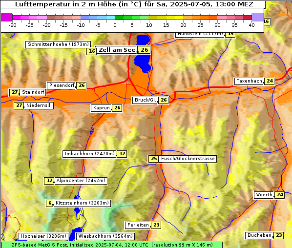 Temperatur, 5. 7. 2025