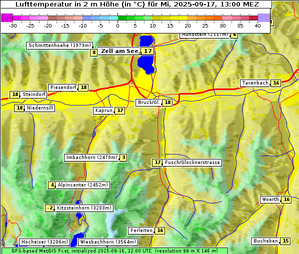 Temperatur, 17. 9. 2025