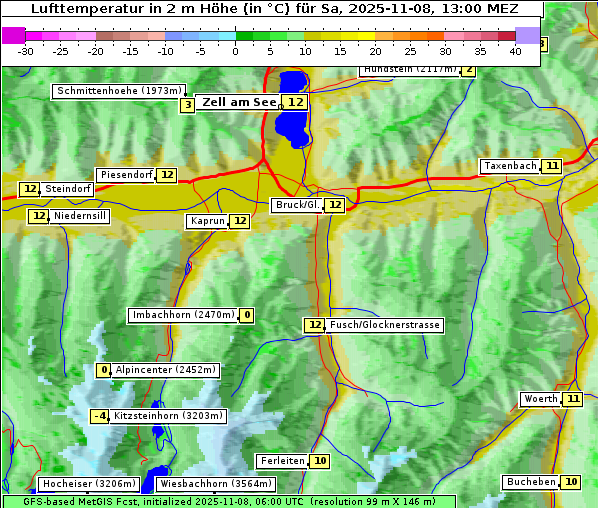 Temperatur, 8. 11. 2025