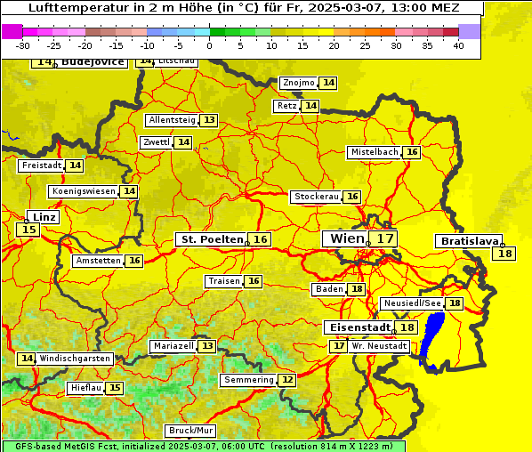 Temperatur, 7. 3. 2025