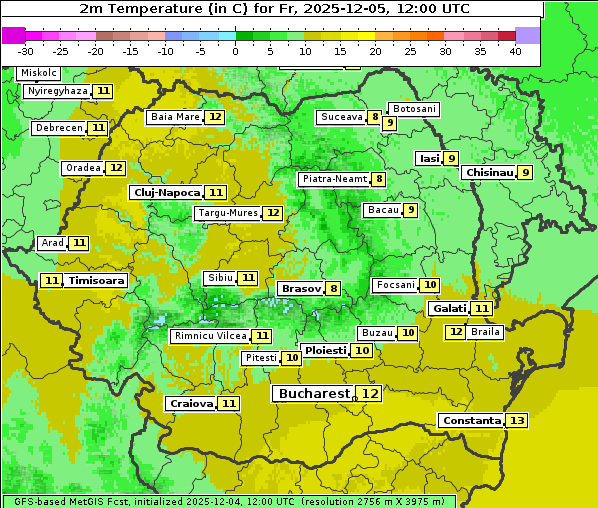 Temperatur, 5. 12. 2025