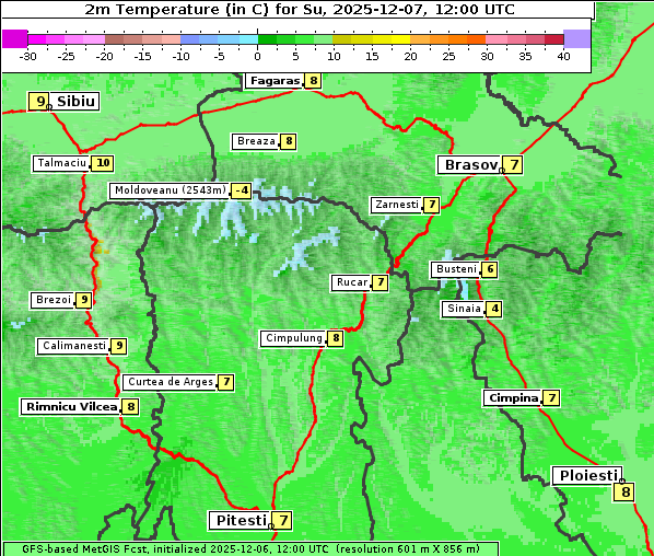 Temperatur, 7. 12. 2025