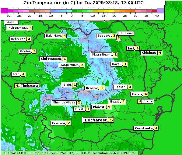 Temperatur, 18. 3. 2025