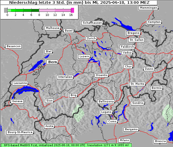 Niederschlag, 18. 6. 2025