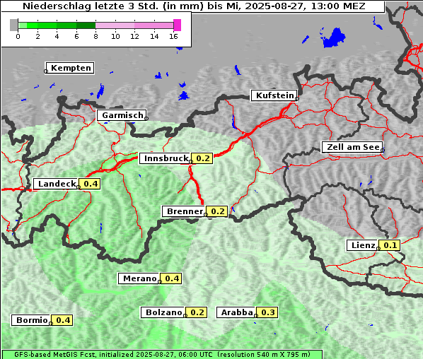 Niederschlag, 27. 8. 2025