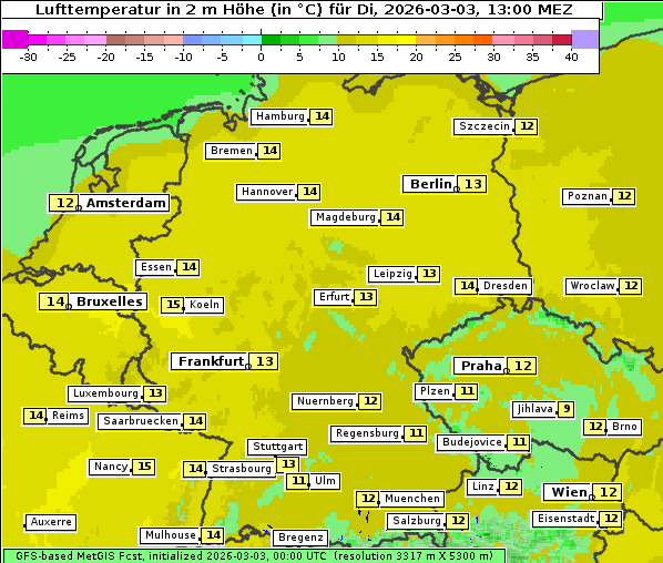 Temperatur, 3. 3. 2026