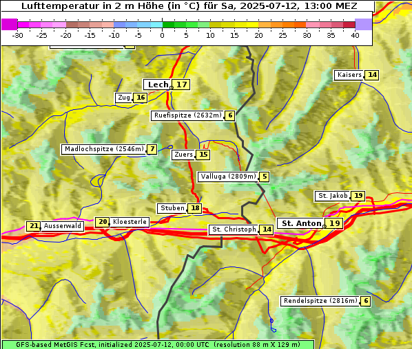 Temperatur, 12. 7. 2025