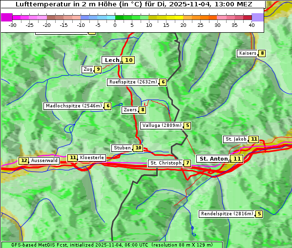 Temperatur, 4. 11. 2025