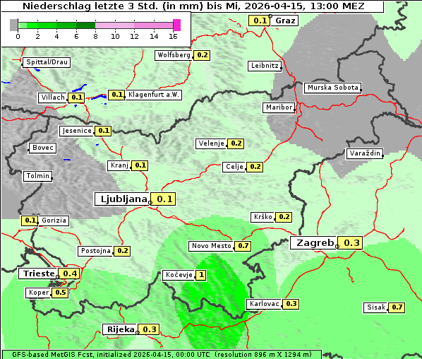 Niederschlag, 15. 4. 2026