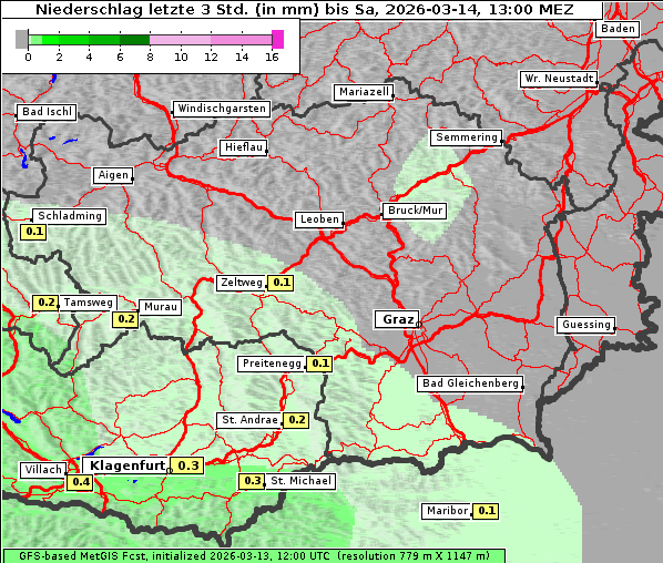 Niederschlag, 14. 3. 2026