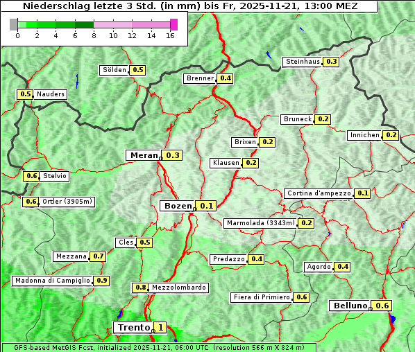 Niederschlag, 21. 11. 2025