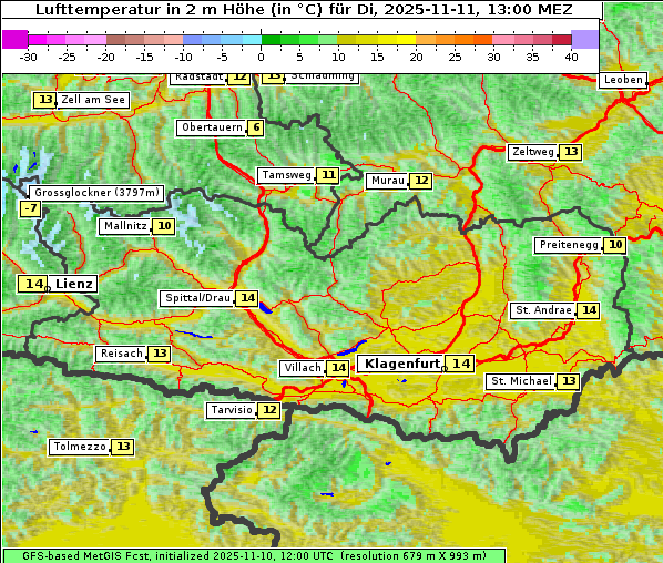 Temperatur, 11. 11. 2025