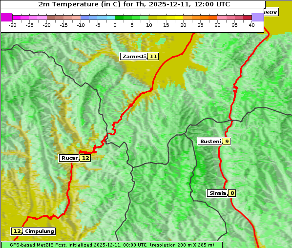 Temperatur, 11. 12. 2025
