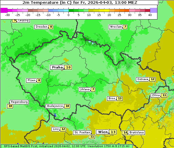Temperatur, 3. 4. 2026