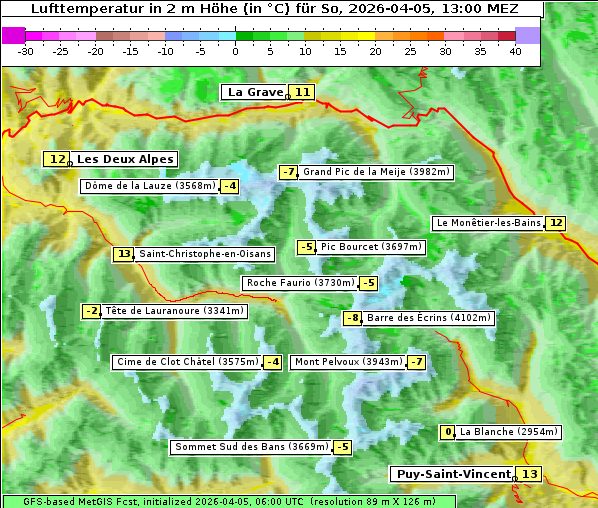 Temperatur, 5. 4. 2026