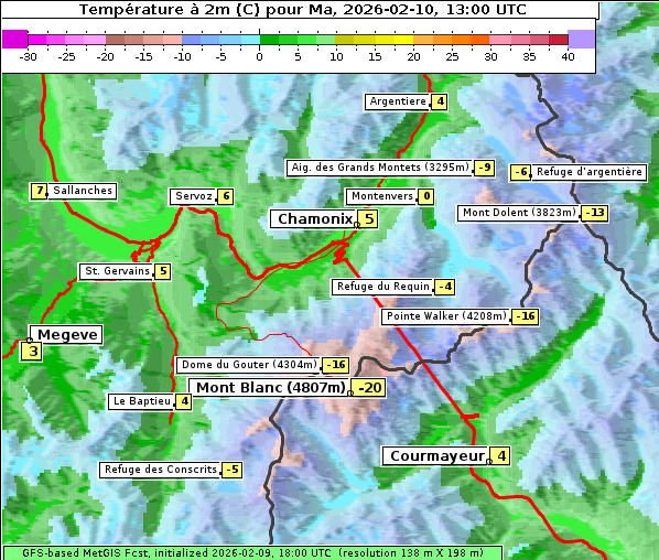 Temperatur, 10. 2. 2026