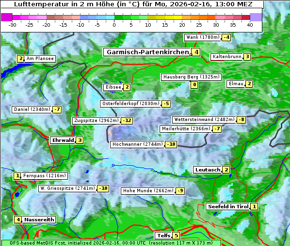 Temperatur, 16. 2. 2026