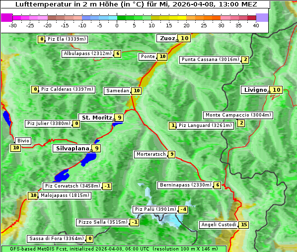 Temperatur, 8. 4. 2026