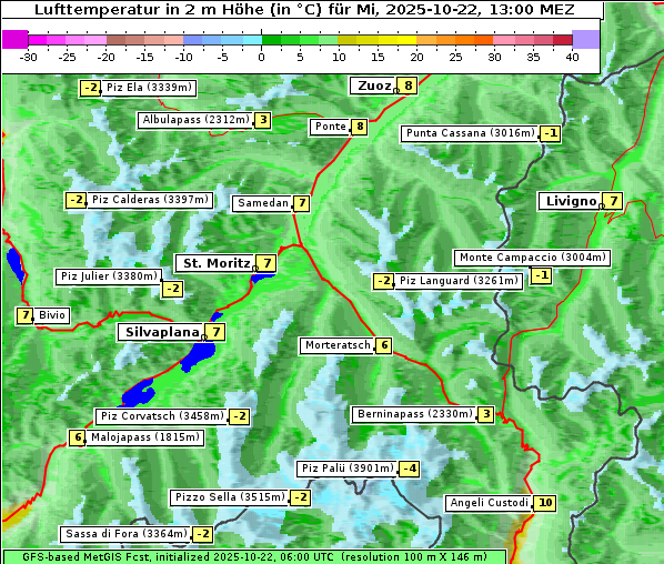 Temperatur, 22. 10. 2025