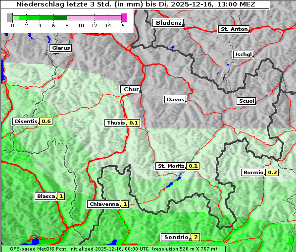 Niederschlag, 16. 12. 2025
