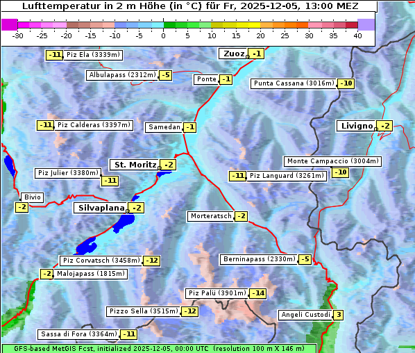 Temperatur, 5. 12. 2025