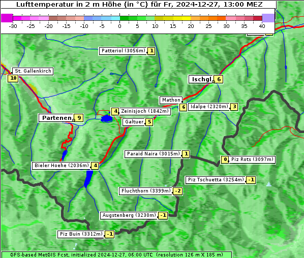 Temperatur, 27. 12. 2024