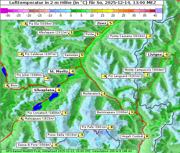Temperatur, 14. 12. 2025