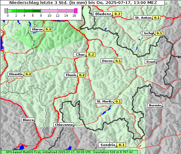 Niederschlag, 17. 7. 2025