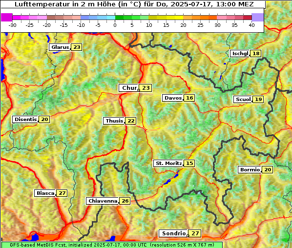 Temperatur, 17. 7. 2025