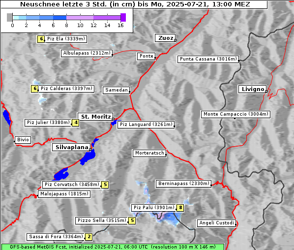 Neuschnee, 21. 7. 2025