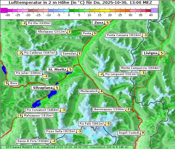 Temperatur, 30. 10. 2025