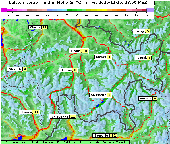 Temperatur, 19. 12. 2025