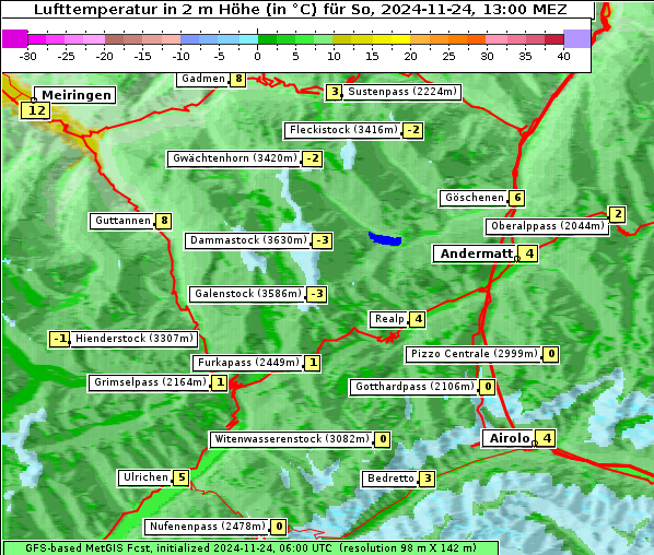 Temperatur, 24. 11. 2024