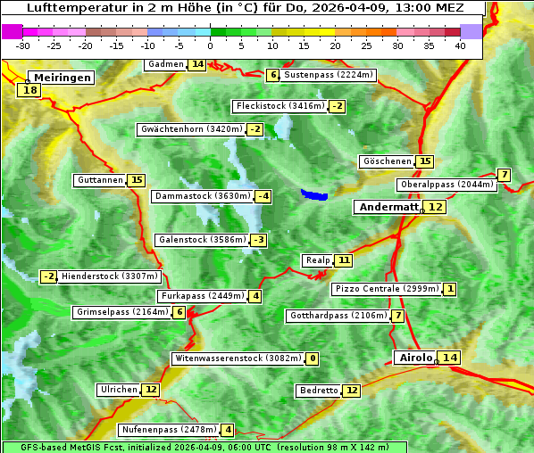 Temperatur, 9. 4. 2026