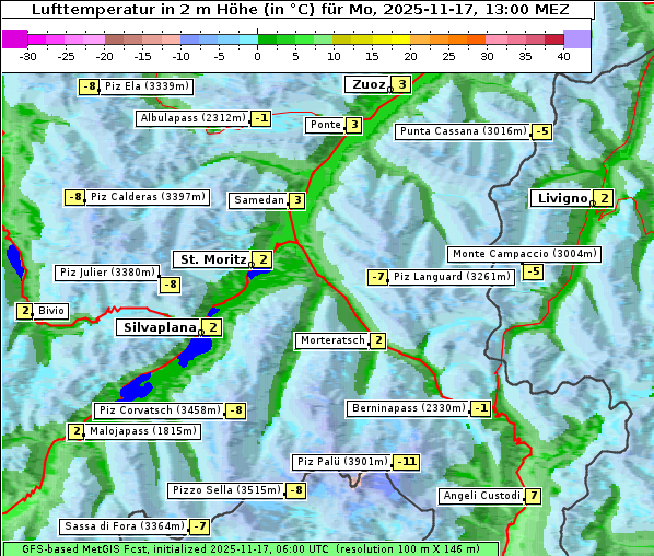Temperatur, 17. 11. 2025