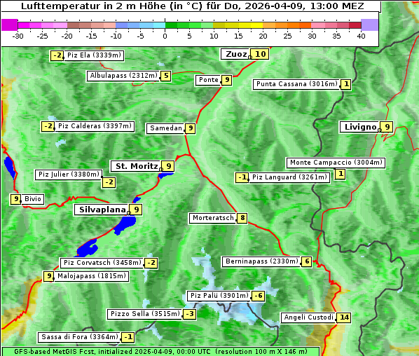 Temperatur, 9. 4. 2026