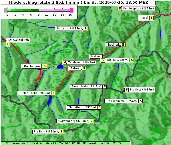 Niederschlag, 26. 7. 2025