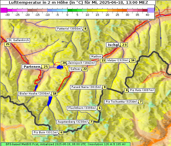 Temperatur, 18. 6. 2025