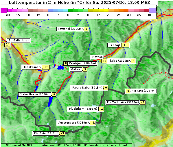 Temperatur, 26. 7. 2025