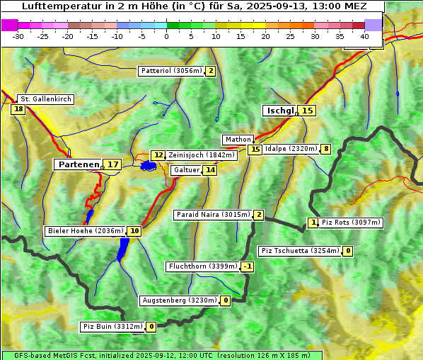 Temperatur, 13. 9. 2025