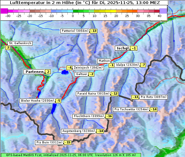 Temperatur, 25. 11. 2025