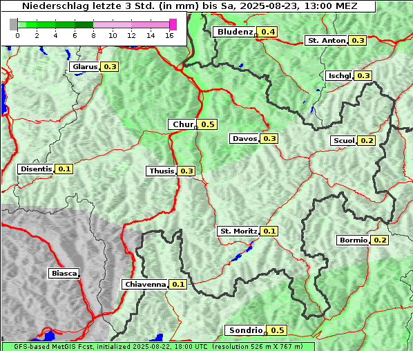 Niederschlag, 23. 8. 2025
