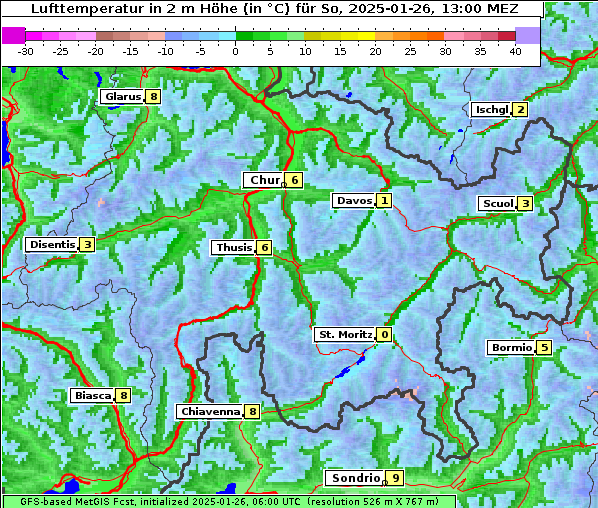 Temperatur, 26. 1. 2025